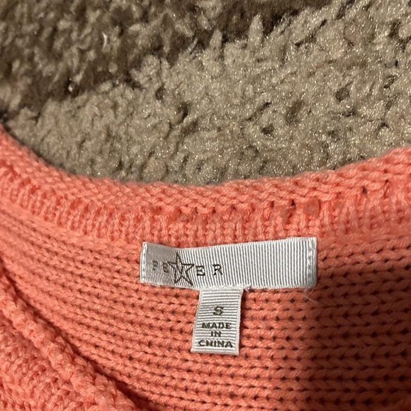 Fever pink knit cold shoulder sweater with a high low hem. - Picture 2 of 4